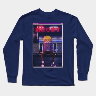 Vaporwave Aesthetic cyberpunk retro Long Sleeve T-Shirt